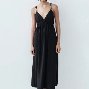 Zara Black Strappy Maxi Dress